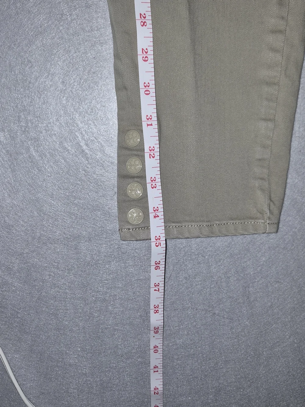 Tory Burch Cropped Stretch Pants – Women's Size 30 Us Size 10- Olive Gray